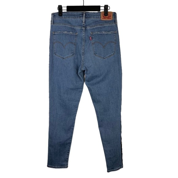Levi's Women's 721 High Rise Tapered Skinny Ankle Jeans Runner Up Logo Size 29 - Picture 3 of 9